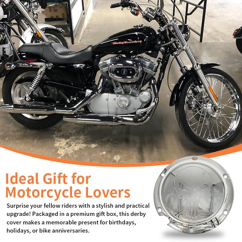 Yarmile Motorcycle Derby Cover Aluminum Derby Cover Engine Timing Timer Cover Compatible with for Harley Davidson Sportster Iron XL883 1200 Forty Eight Seventy Two 48 72 Nightster Roadster 2004-2019 (Silver) - Image 2